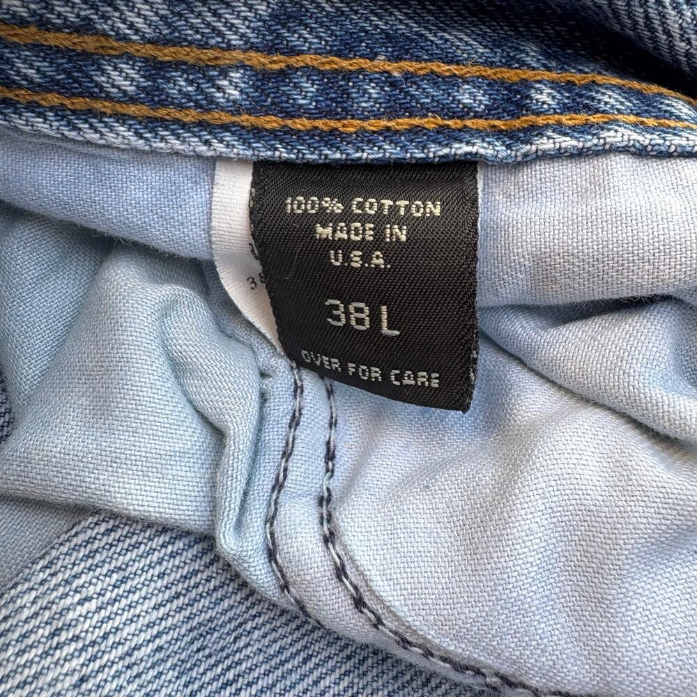VTG Structure Jeans 38L x 34 Medium Wash Blue Denim - Picture 9 of 13